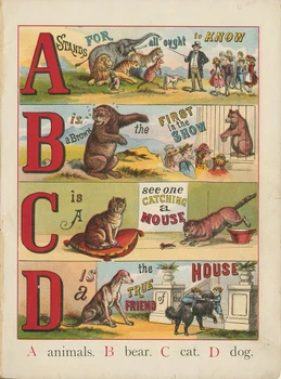 

Vintage Animal Abc Book Alphabet Illustrations Retro Poster Canvas Painting DIY Wall Paper Posters Home Decor Gift