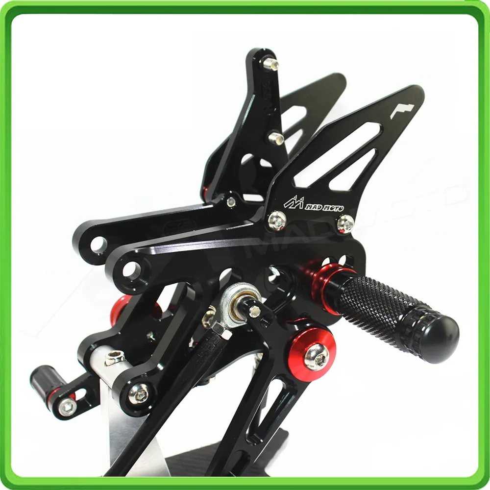 ЧПУ Регулируемые задние наборы Rearset подножка ног колышки для Aprilia RSV4 фабрики APRC ABS 2013 черный