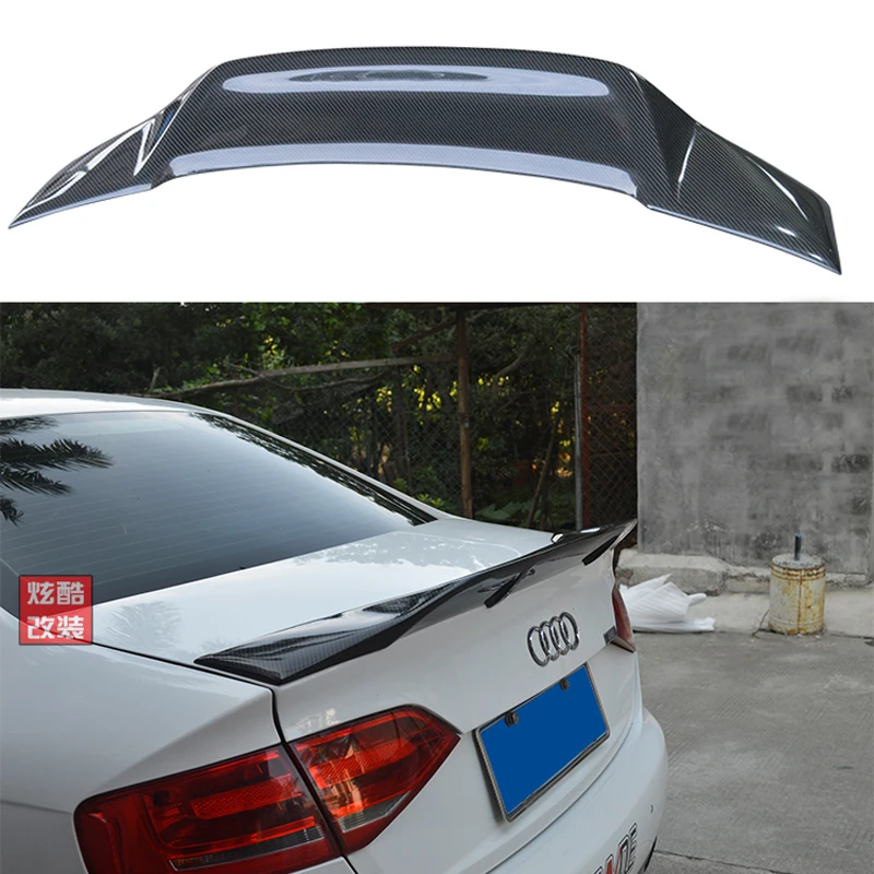 For Audi A4 B8 B8.5 Car Decoration High Quality Carbon Fiber Rear Trunk Spoiler 2009- 2012 R Style