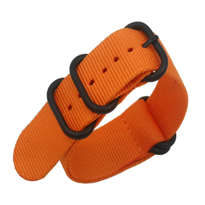20mm 22mm 24mm Black Buckle Watch Band Strap Nylon Watchbands Replacement Wristbands Belt Accessories for Suunto