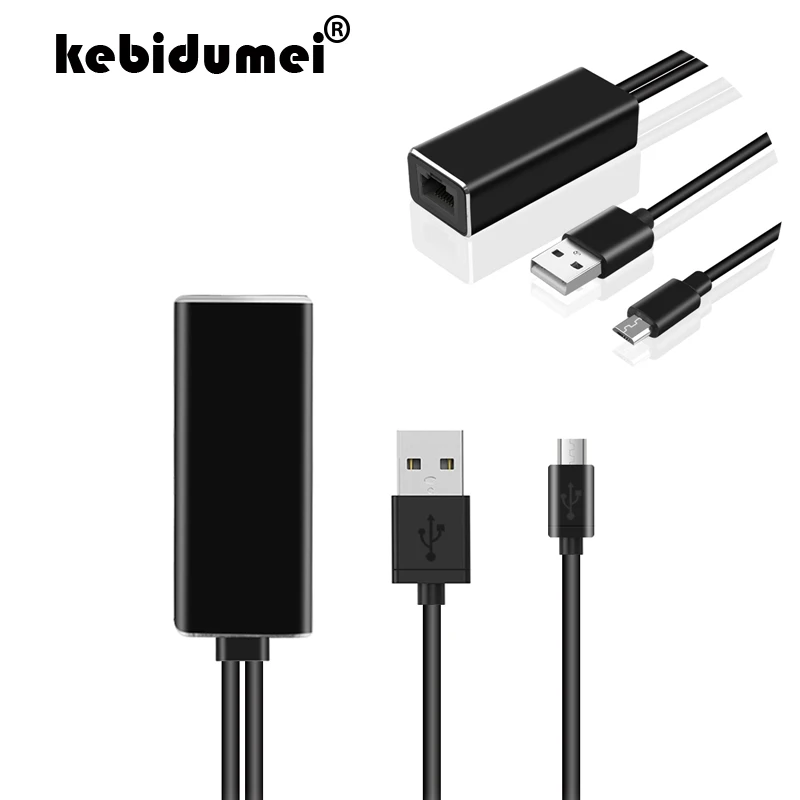 Tv Stick 10/100 Мбит/с HD 480 Мбит/с Ethernet адаптер Micro USB 2,0 к RJ45 для ультра Аудио ТВ-палки микро сетевая карта с интерфейсом USB