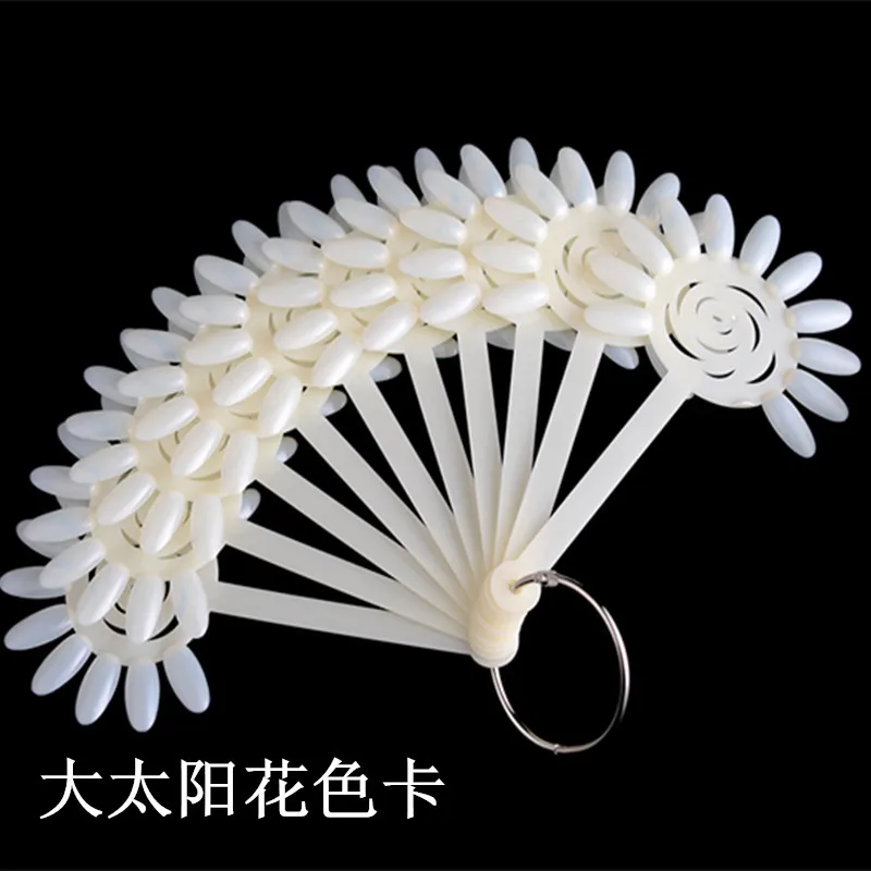 

10Pcs colour display Polish Display Fan Practice Tool Board Nails Round head White/Transparent 120 color nail color swatches