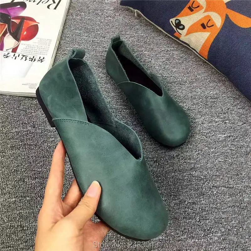 SexeMara New Fashion Forest style Genuine Leather Women shoes soft Cowhide female Casual Shoes size 34-40 6 Colors Free shipping