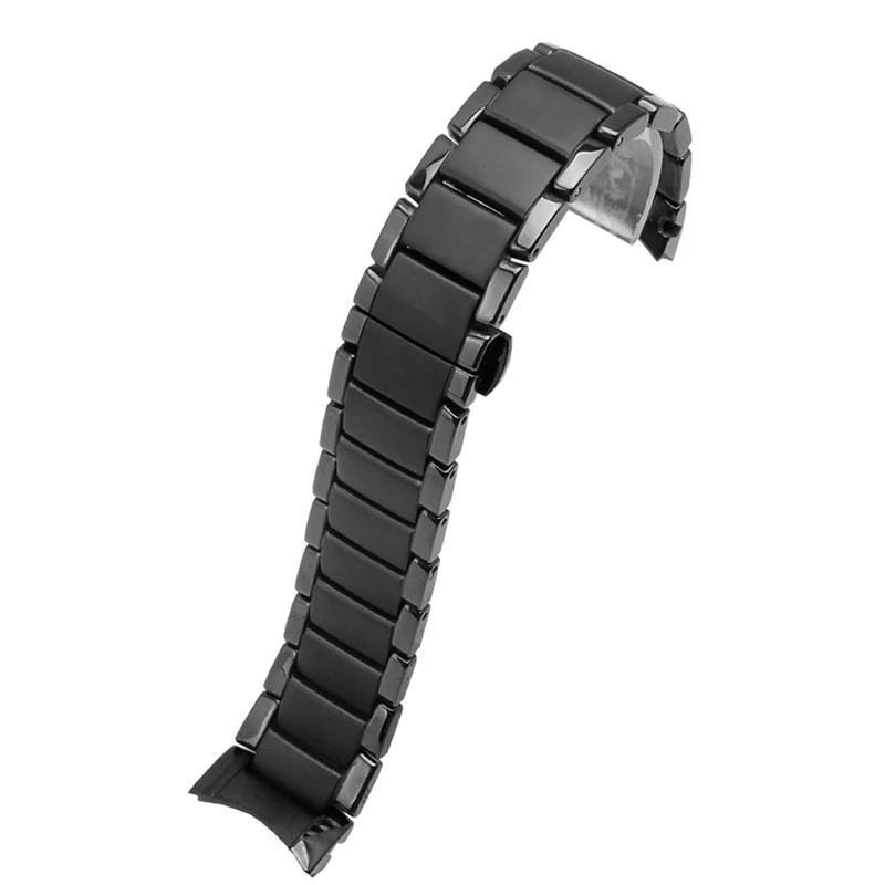 PEIYI груша керамические часы цепь 22 мм 24 мм черный керамический ремешок глянцевый и матирующий браслет для AR1451 1452