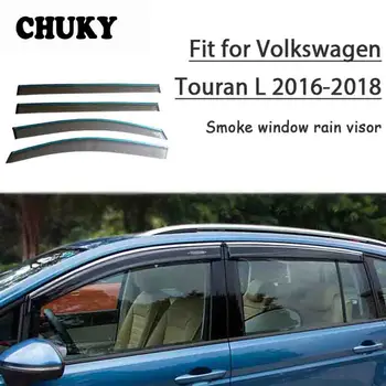 melhor Chuky 4 Pcs ABS Estilo Do Carro Viseiras Da Janela Toldos Abrigos Chuva Escudo Para Volkswagen Touran 2016 2017 2018 Auto Acessórios