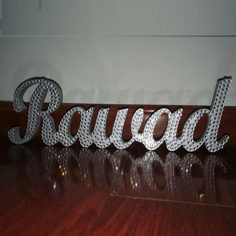 Crystal name logo Personalized custom wedding name Silver crystal diamond logo