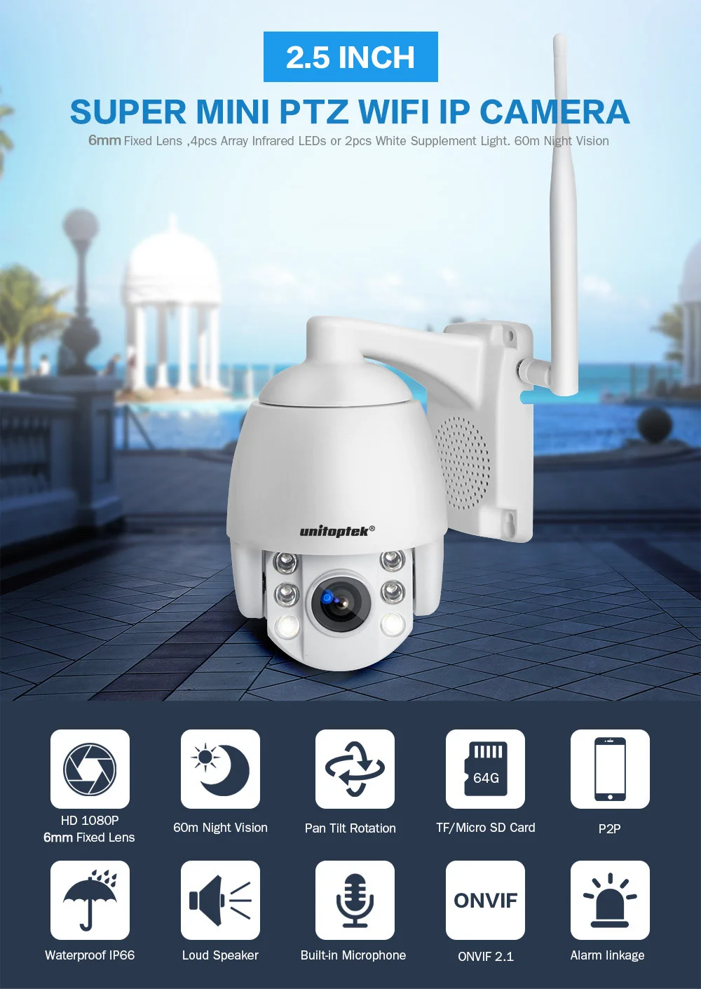 Wifi PTZ ip-камера наружная HD 1080 P 2MP CCTV Камера Безопасности s IR 60 m Водонепроницаемая домашняя камера видеонаблюдения Wi-Fi скорость купольная PTZ Cam P2P