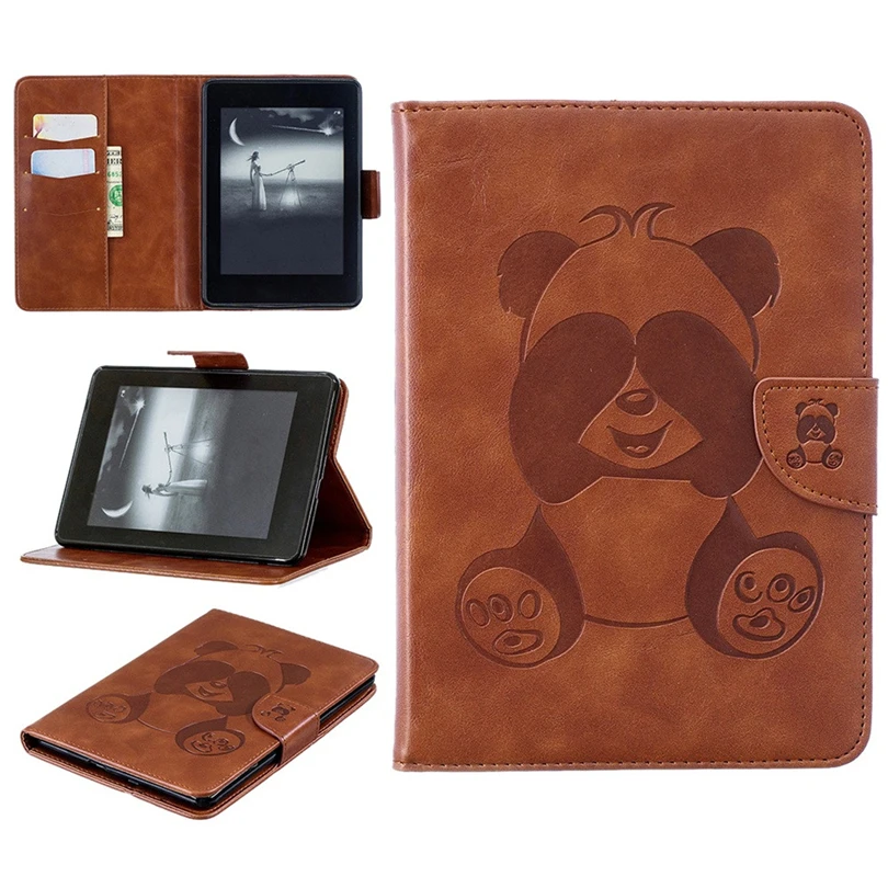

Case For Amazon Kindle Paperwhite 4 10.Generation 2018 6Inch eReader Smart Leather Magnetic Case Cover panda Print A20