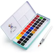 MeiLiang акварельные краски в наборе, металлическая коробка с кольцом+ водная Цветная кисть, идеально подходит для студентов, детей, масляные краски, художественные принадлежности