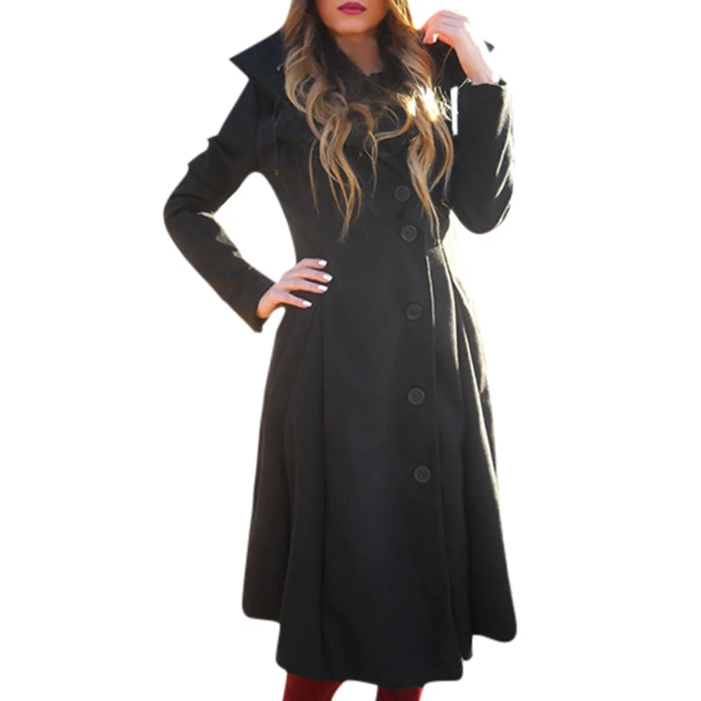 New Casual Basic Solid Turn Down Collar Female Coat Women