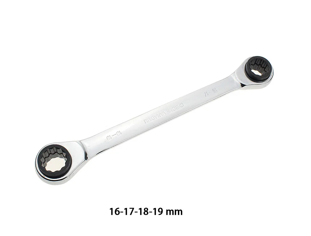 16 to 19mm 1 шт. двойной торцевой Трещоточный ключ 4 в 1 мульти гаечный ключ 8-10-12-14/9-11-13-15/16-17-18-19/17-19-22-24 мм двухсторонние ручные инструменты - Цвет: 16 to 19mm