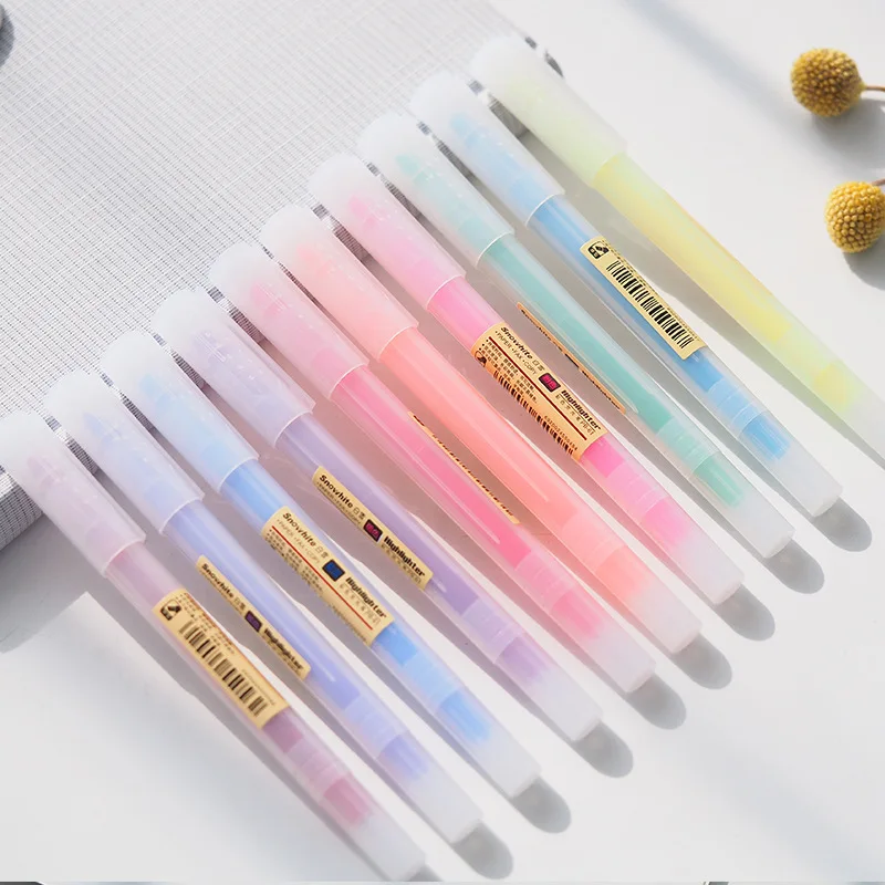 

10 Colors Cute Graffiti Highlighters Manga Anime Markers Kawaii Watercolor Pens For Drawing Korean Stationery Art Supplies