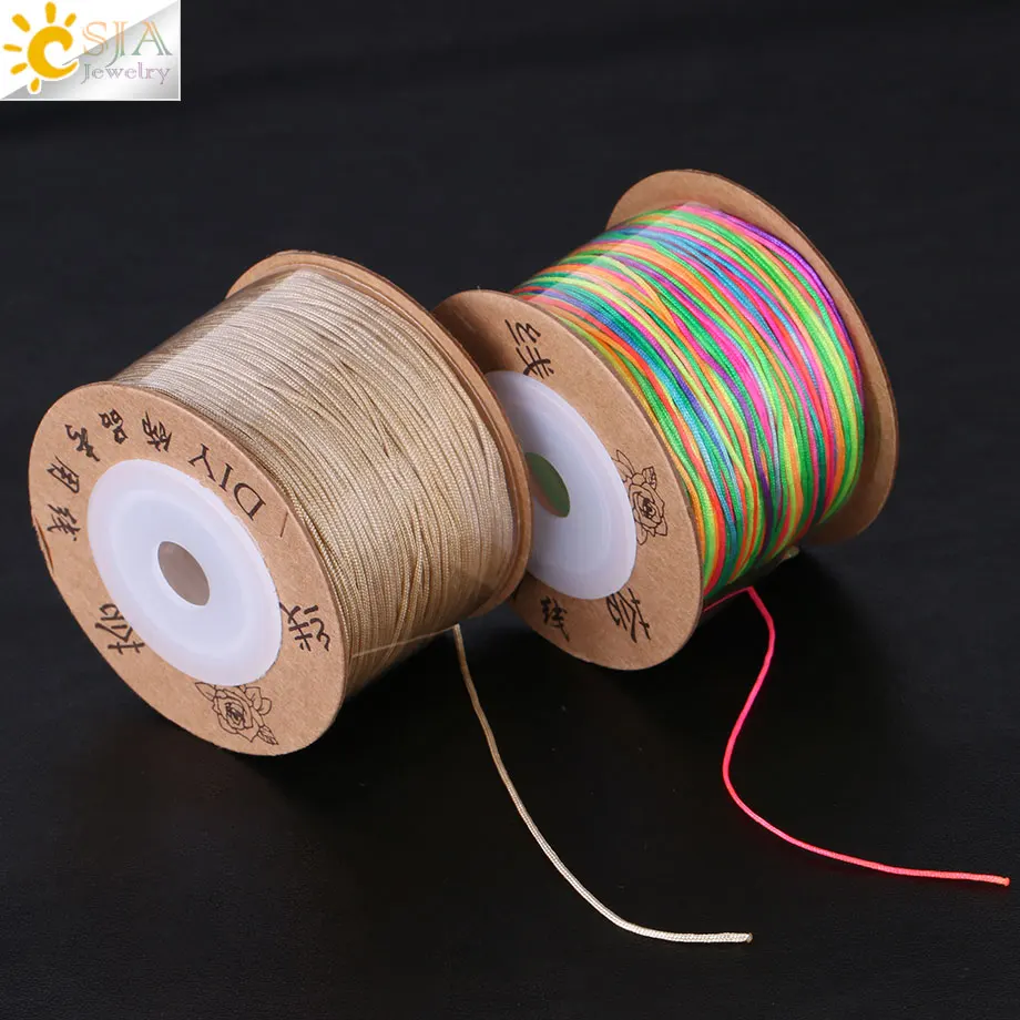

CSJA 90M 17 Color Nylon Cord for Jewellery Bracelet Necklace Braided String DIY Making Thread Women Men Finding Accessories F363