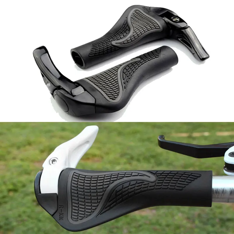 1 Pair MTB Mountain Bike Bicycle Grips Lock-on Alloy Ergonomics Rubber Handlebar Cover Handle Grip Bar End for Bicycle Parts