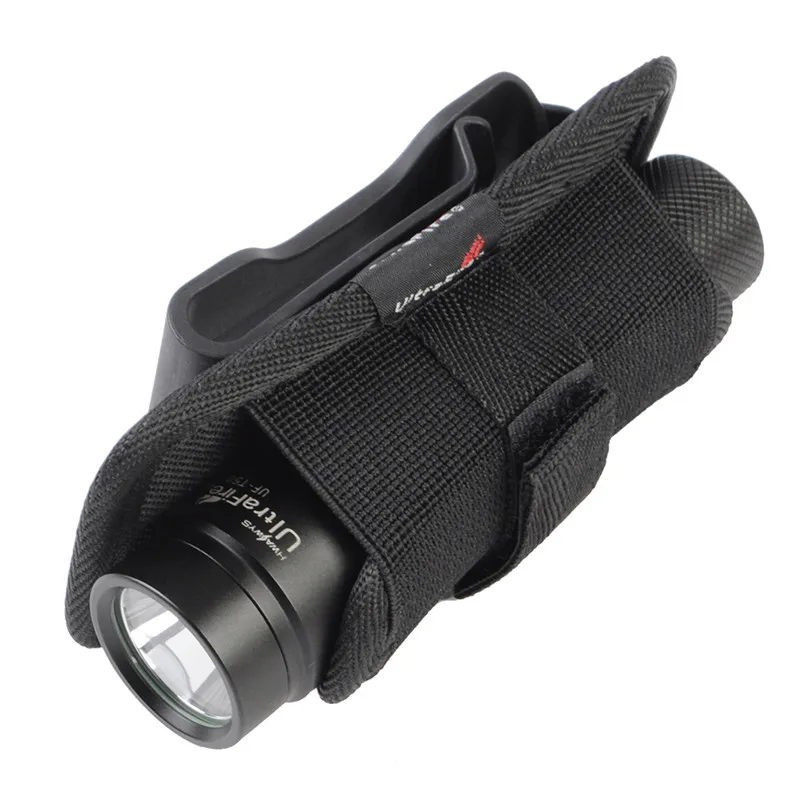 Flashlight Holster Belt Carry Case Flashlight Pouch Holster for Duty belt Holder with Molle System 360 Degree Rotatable Clip