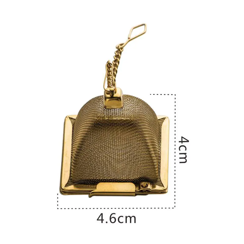 Golden pyramid Нержавеющая сталь чай заварки сердце/дом/утка/чайник/шар/рыба/ананас полный форма фильтр ситечко россыпью листьев розы специй - Цвет: Golden pyramid
