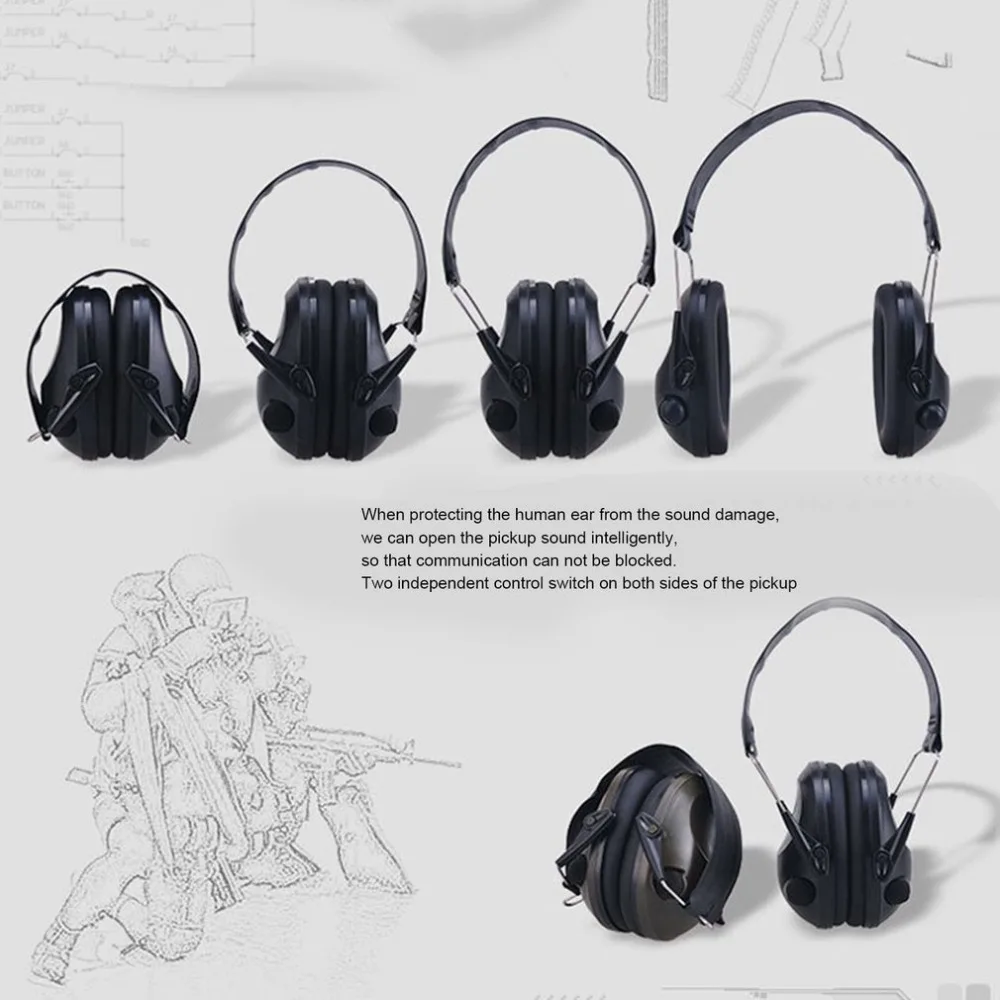 مكافحة الضوضاء التكتيكية سماعة TAC 6 S طوي اطلاق النار Earmuff لينة مبطن الإلكترونية واقية سماعات للرياضة الصيد