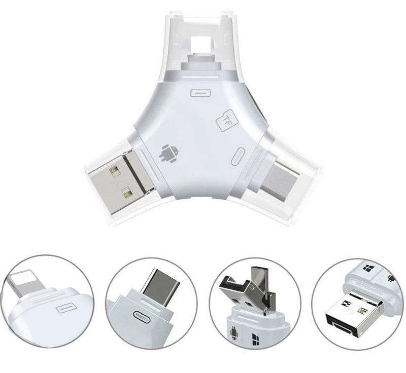 

Micro USB Micro SD/TF Card Reader OTG Flash Drive Adapter for iPhone XS MAX 6 7 8 plus XR For Samsung S8 S9 Android Type C Phone