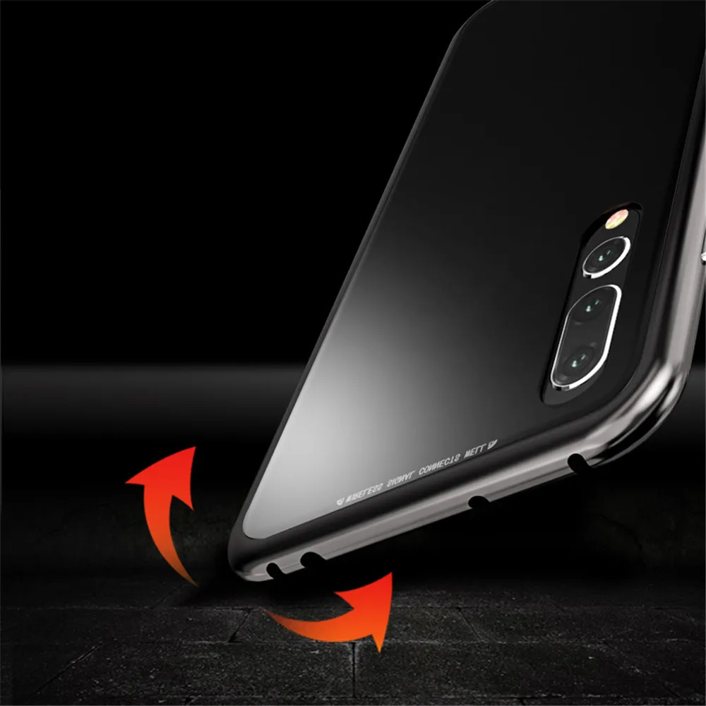 360 магнитный адсорбционный чехол для huawei P20 lite Pro nova 3e закаленное стекло задняя