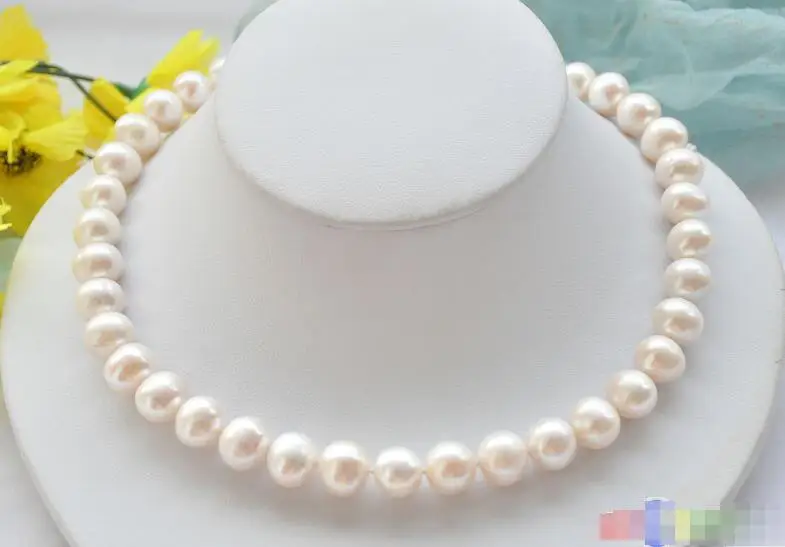 

FREE SHIPPING HOT sell new Style >>>> A++ Rare 17" 12mm ROUND WHITE Freshwater cultured PEARL NECKLACE