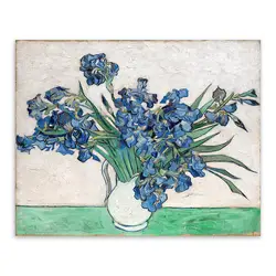 Современные синие цветы, плакатный принт, оригинальная Цветочная ваза, холст, картины маслом, спальня, Настенный декор, подарки