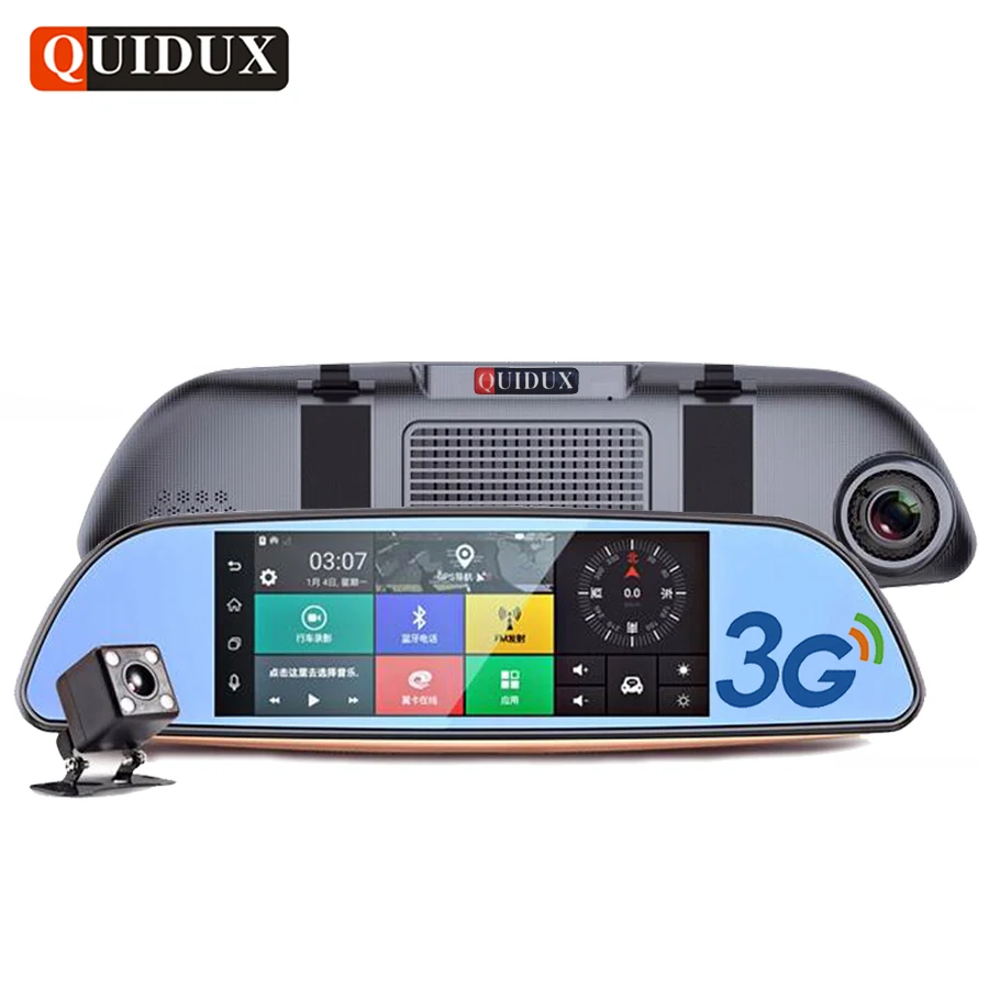 QUIDUX 7 0 3G Car Rearview Mirror Android DVR GPS Navigation FHD 1080P Video font b