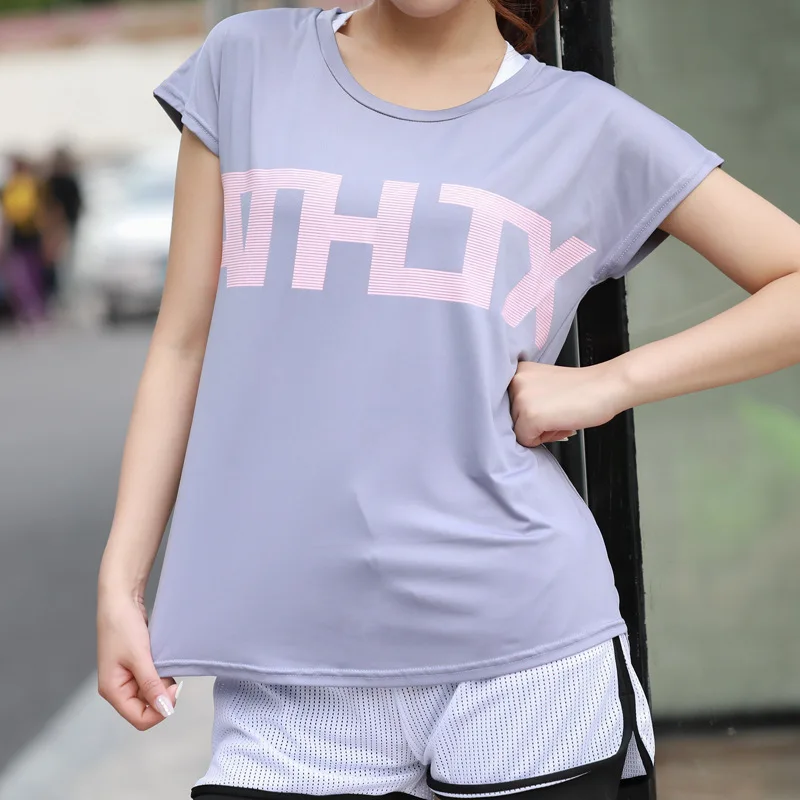 

2019 T-shirts Sports Women Quick Dry Sport Tops for Woman Fitness Loose Workout Gym Tshirt Running Seamless Training Shirt