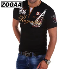 Мужская модная Однотонная рубашка поло с коротким рукавом размера плюс, ZOGAA, Повседневная Уличная одежда с надписью, не садится, тонкие рубашки для мужчин