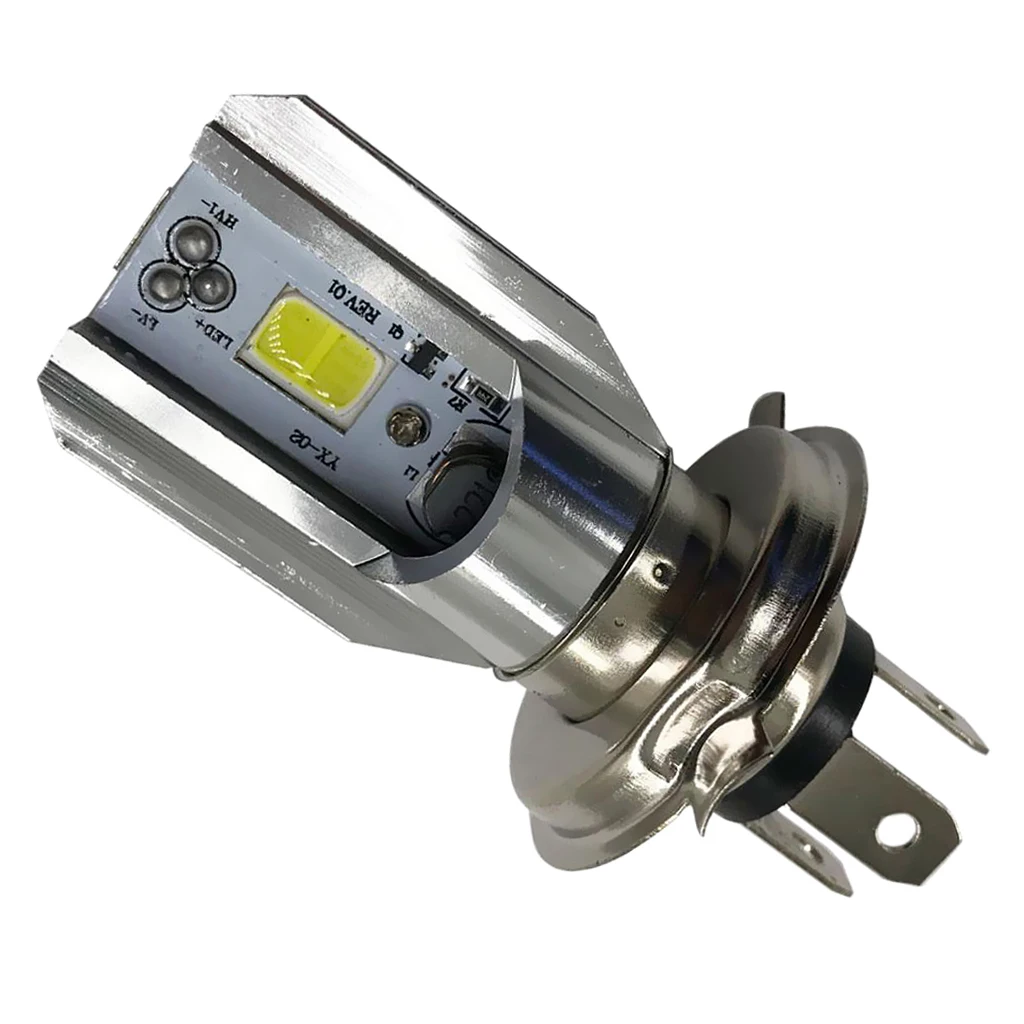H4 BA20D DC 6V-80V 6W 6500K COB LED Motorcycle Hi/Lo Beam Headlight Bulb Long Lifespan Waterproof and Anti-Corrosion
