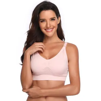 

Women Seamless Clip Down Bras Deep V Neck Push Up Nursing Bras Full Cup Maternity Bras Wireless Padded Female Bras Breathable