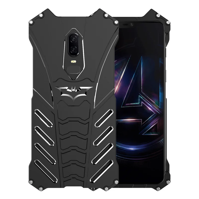 R-Just Batman Design Aluminum Metal Bumper Frame Shockproof Cover Case for OnePlus 6 / 5T Oneplus Skin Fundas Coque |