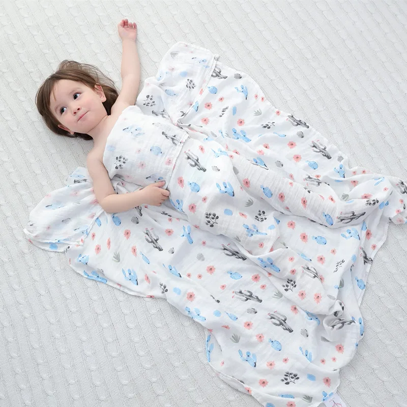 2019 Новый кактус 100% хлопок муслиновое детское одеяло пеленать обёрточная бумага для новорожденных лучше мягкие детские одеяла постельные