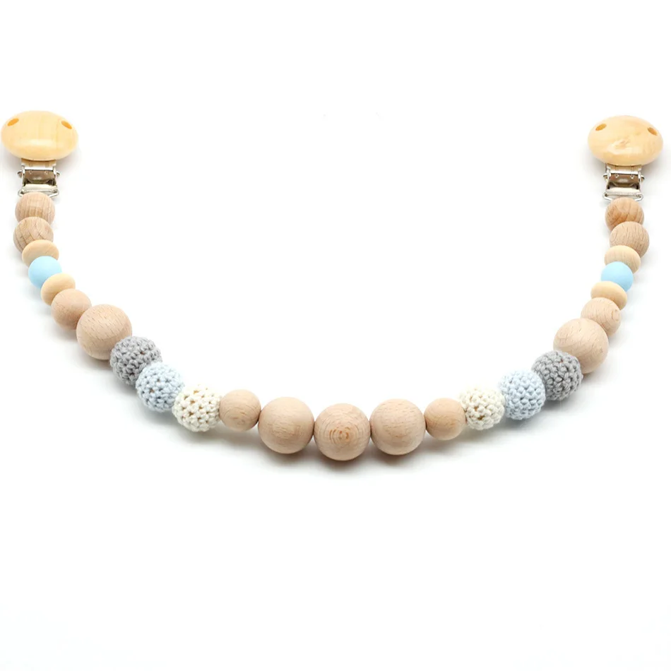 

Stylish Crochet baby stroller chain / Car seat chain / Pram chain / Beads are safe for teething / Stylish teething ring