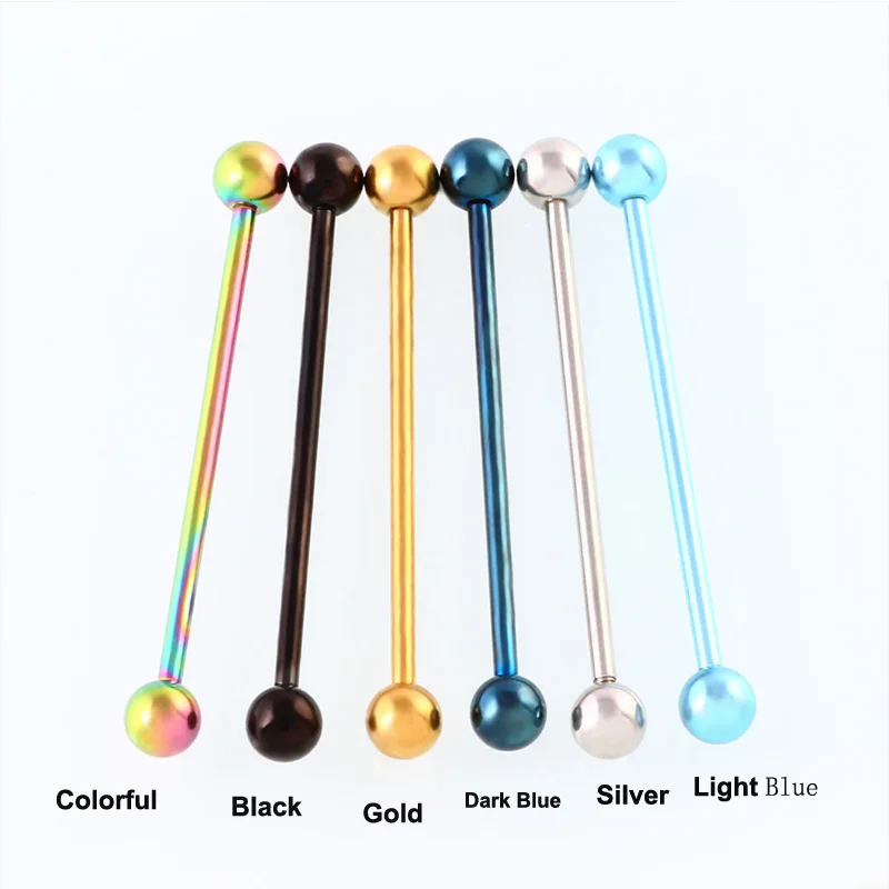 Stainless steel ear stud barbell piercing jewelry 1 Pc