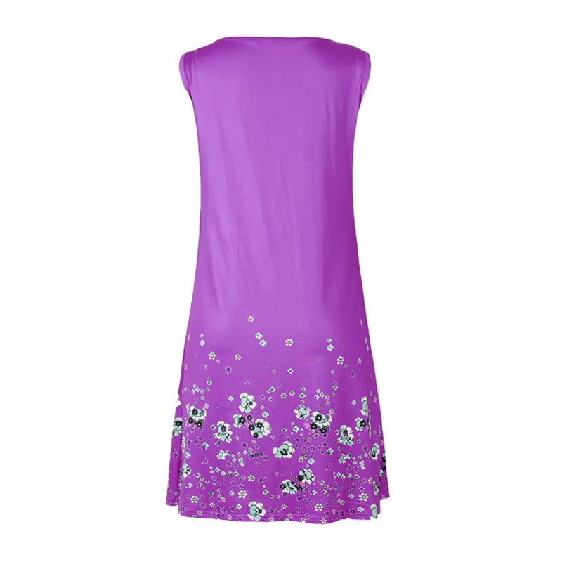 2018 Summer Women'S Casual Beach Dress Printing Floral Female Sexy Sleeveless Shirt Dress Robe Femme Black Plus Size Clothes (53)