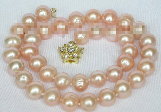 

Free shipping >>>>>>Genuine 12mm 17.5" natural pink freshwater pearls necklace j7287