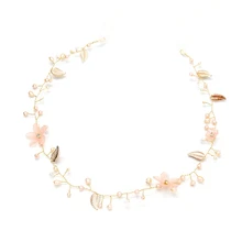 Свадебная лента для волос Свадебная женская свадебная повязка на голову розовый жемчуг украшения Аксессуары