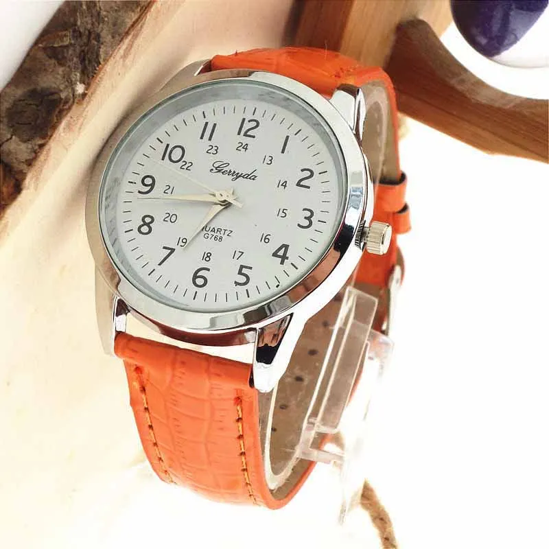 Timezone#501 Элегантные Аналоговые Роскошные Спортивные кварцевые мужские наручные часы с кожаным ремешком повседневные спортивные наручные часы Relogio - Цвет: orange