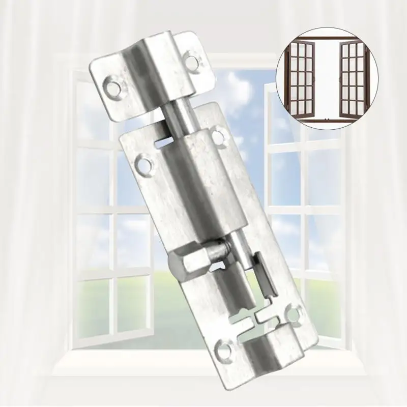 

1Pc 1.5/2/3/4/6 Inch Stainless Steel Door Latch Sliding Lock Barrel Bolt Latch Hasp Staple Gate Safety Lock Door Bolts