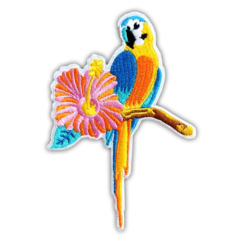 Распродажа вышивка заплатка с попугаем 9*6 см железный рисунок наклейки заплатки