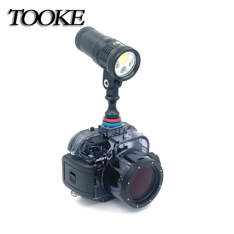 Original Sony Underwater Waterproof Housing Case for Sony RX100+ Flashlight D3000+Hot Shoe Arm 360 degree turnable YS mount