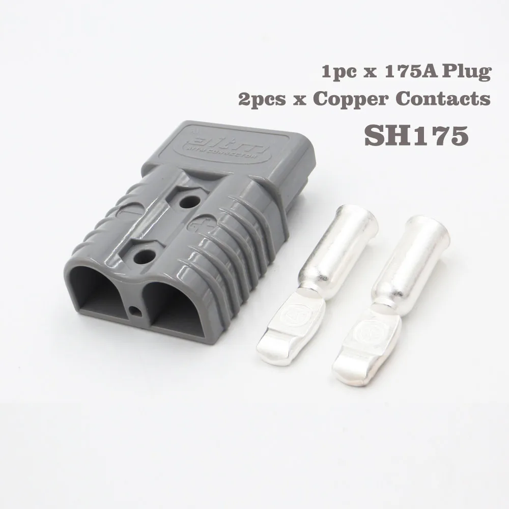 

175A 600V Gray Color SH175 Plug Connector Double Pole with copper Contacts for Solar Panels Caravans Battery