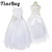 Вечерние Платья с цветочным узором для девочек-подростков возрастом от 2 до 14 лет, свадебное платье с цветочным рисунком для девочек бальное платье, платье для выпускного вечера, торжественное длинное платье с перекрещивающейся спиной