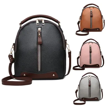 

Hot sale bags for women 2018 Vintage Leather Backpack Travel School Shoulder Bags Satchel women bag over shoulder