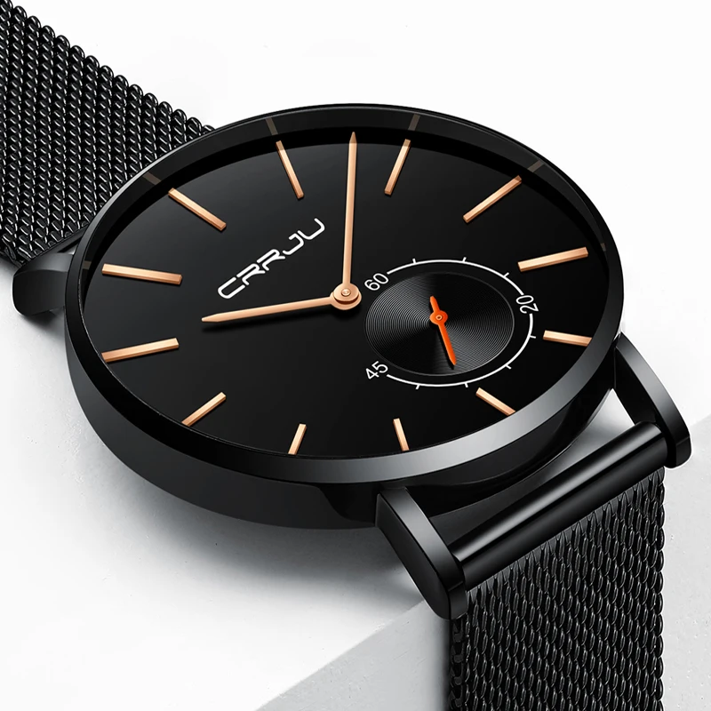 

Relojes 2018 Watch Men Crrju Fashion Quartz Clock Mens Watches Top Brand Luxury Business Waterproof Watch Relogio Masculino