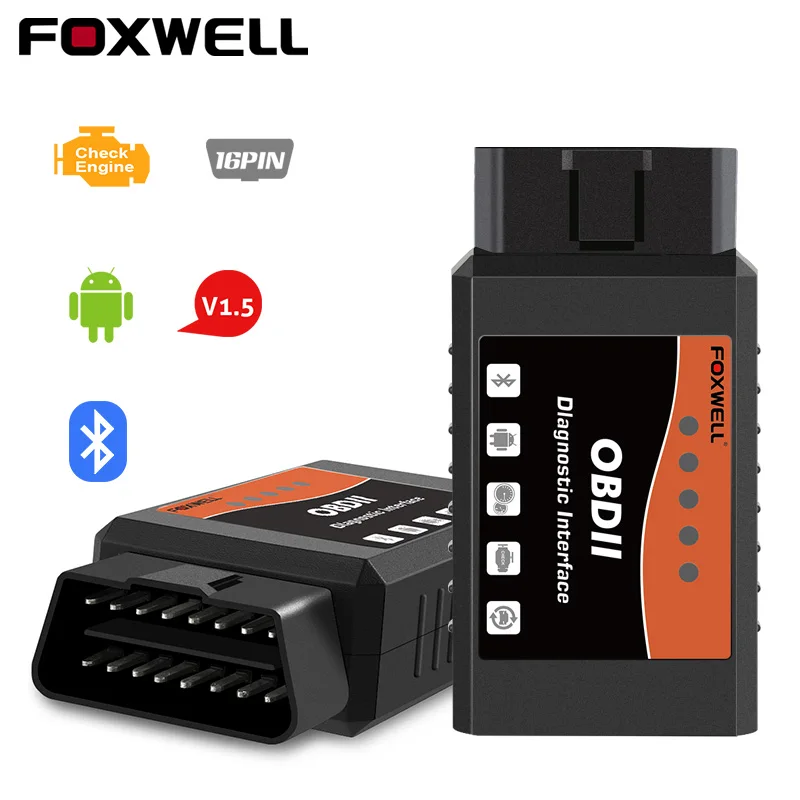 ELM327 Bluetooth V1.5 OBD2 сканер для Android OBD 2 считыватель кодов PIC18F25K80 чип OBDII сканирующий инструмент ELM 327 в 1,5 диагностический инструмент