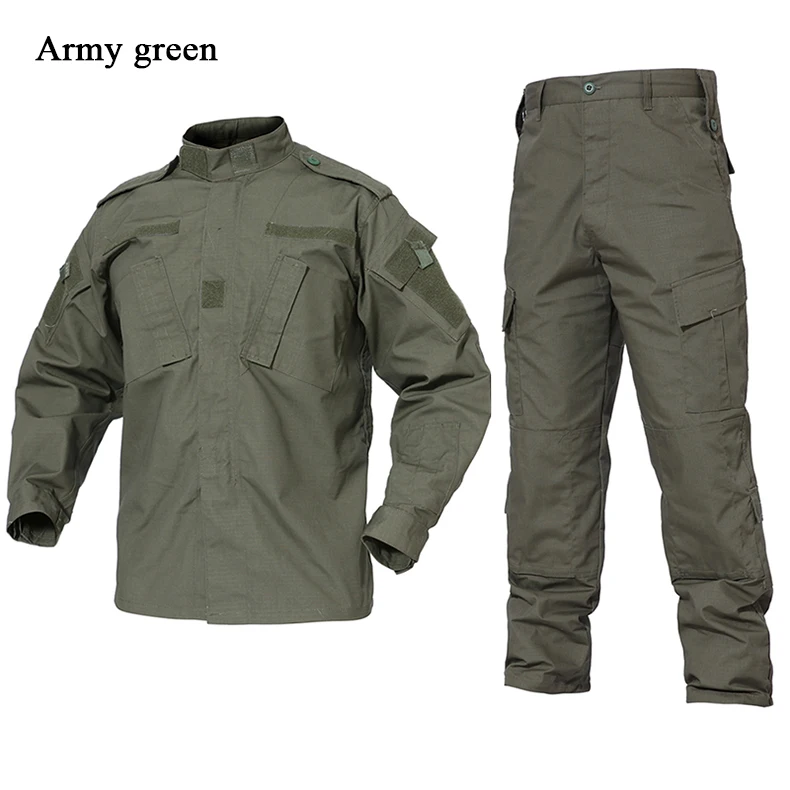 Армейская зеленая камуфляжная Униформа Тактическая Военная Боевая уличная охотничья походная Треккинговая куртка Cs тренировочная куртка SWAT и штаны