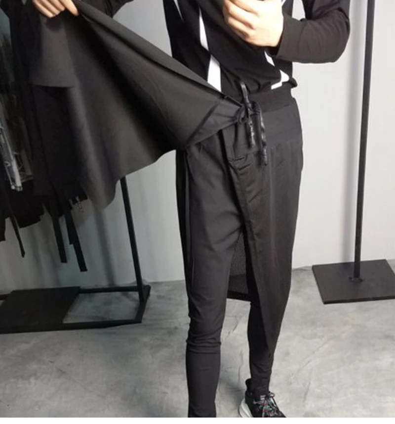 Culottes Punk Rave Pants Men Kilt Fashion Streetwear  (7)