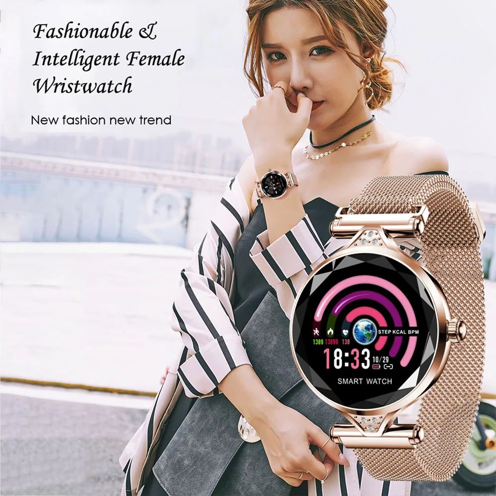 Стильные женские Смарт-часы, напоминание о менструации, непрерывный трекер сердечного ритма, монитор сна, браслет, водонепроницаемый плавательный браслет