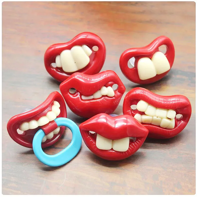 Забавный Бак зубы Соски S силиконовый для пустышки младенцев соска Шутка Шутки